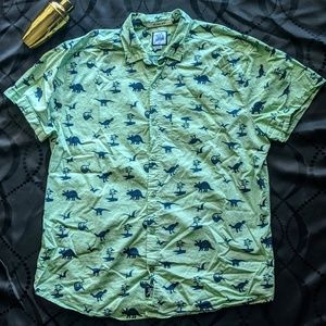 Men's XL Dinosaur Button Down